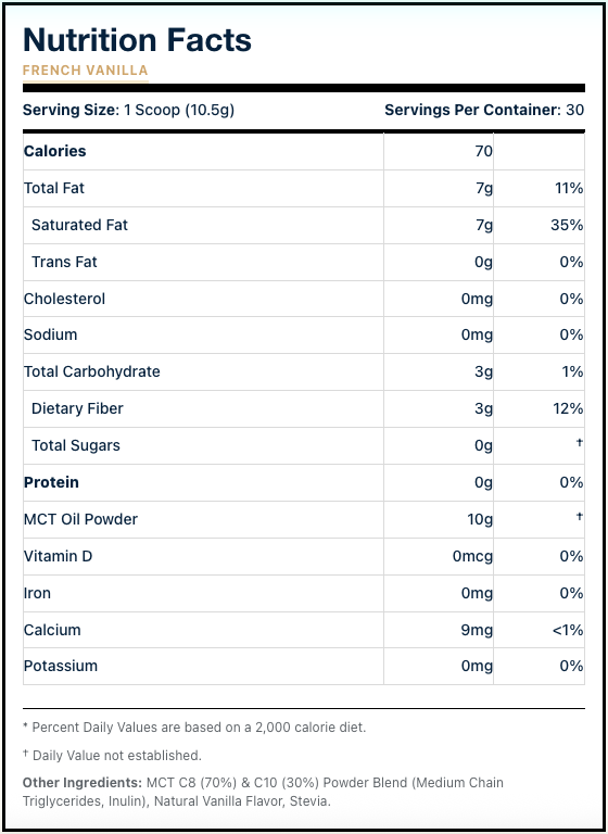 Keto Zone® MCT Oil Powder (French Vanilla Flavor) (30 Day Supply) - Image 3